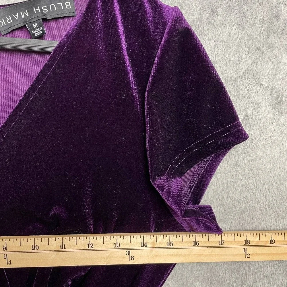 Whimsigoth‎ Purple Velvet Maxi Dress Medium Fairy Witchy Dark Romantic Gothic